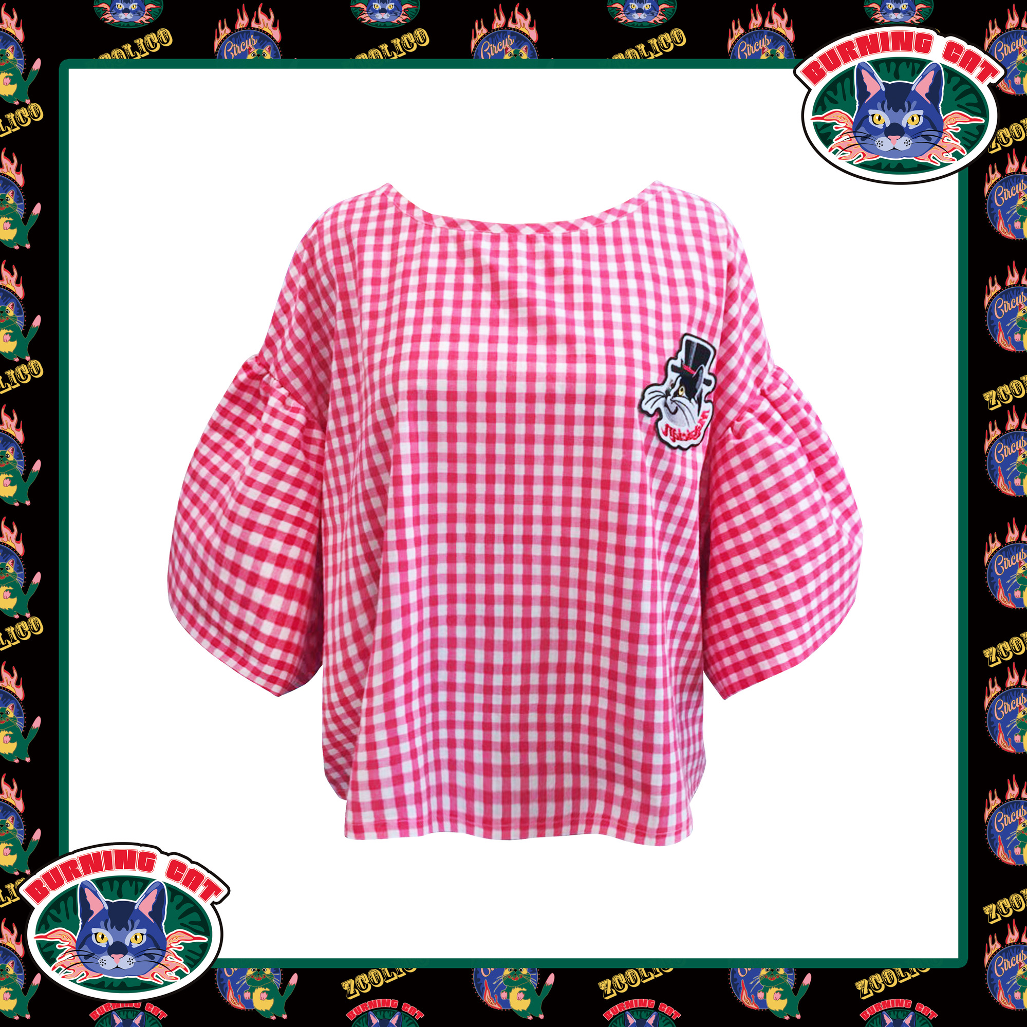 PINK SQUARE CHECK BLOUSE